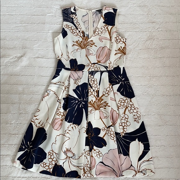 Ann Taylor Flare Dress with Pleats - Picture 2 of 5